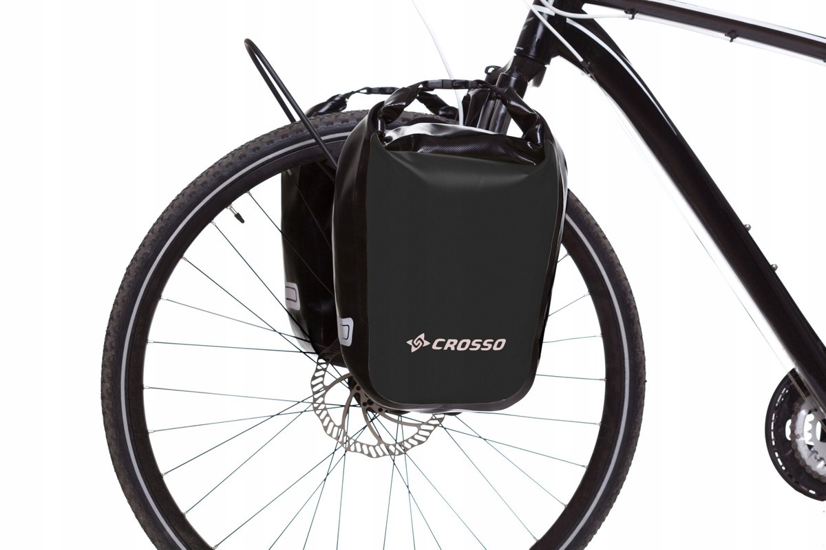 Crosso Dry 30 Fietstassen Set - Zwart, Waterdicht, Railsysteem