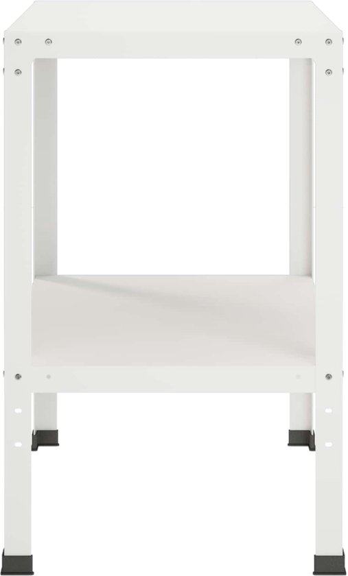 vidaXL - Planttafel - 60 - x - 50 - x - 80 - cm - Gepoedercoat - staal - Wit — afbeelding 4