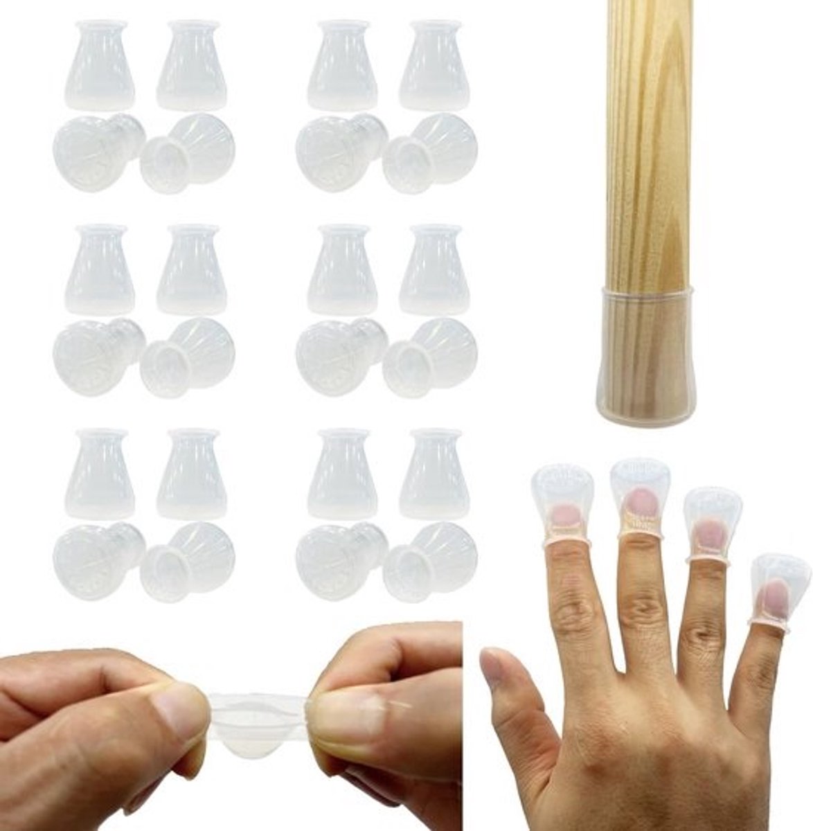 Extra kleine siliconen beschermers voor stoelpoten - Voor meubels van 1,3 cm tot 2,5 cm - Antislip meubelkapjes voor houten vloeren - Voorkom krassen en geluid