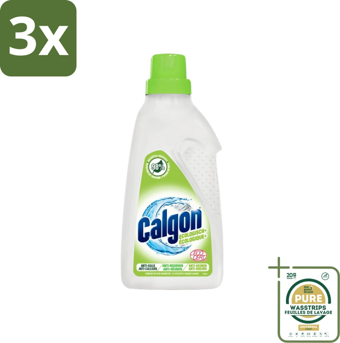 3 x Calgon - Wasmachinereiniger - Gel - 750ml - 15 Wasbeurten - Grootverpakking - Wasmachine Reinigen - Kalkaanslag Voorkomen - Wasmachine Schoon Houden - Wasmachine Beschermen - Wasmachine Efficiëntie