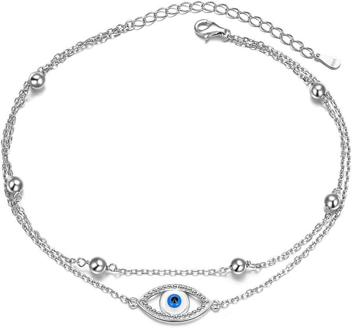 Zilveren Enkelbandje - Sieraden Dames - Dagelijkse Stijl - Hypoallergeen Lichtgewicht - 9.9 x 6.3 cm - Zilverkleurig