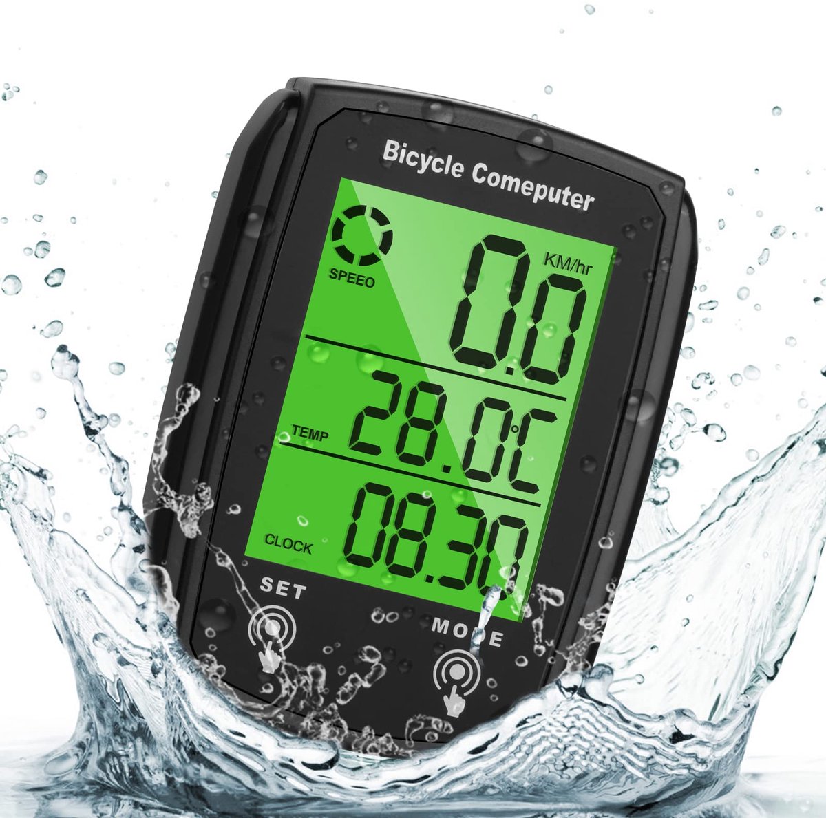 ECTEATOY® Draadloze Fietscomputer – Kilometerteller Fiets – Waterdicht – 20 Functies – Eenvoudig te Installeren