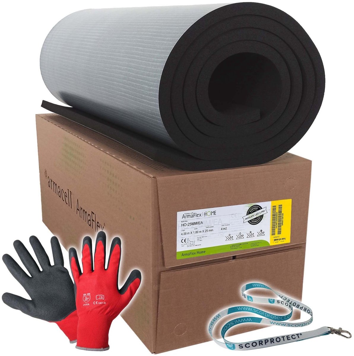 Elzusha - Zelfklevende isolatieplaat - Rubber 25 mm, 4 m²