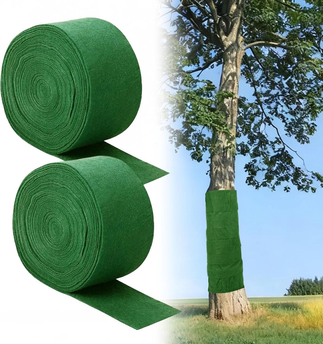 Herbruikbare boombeschermingsfilm, 2 rollen van 17 m x 12 cm, bescherming tegen kou, transplantatie en vochtbehoud voor planten