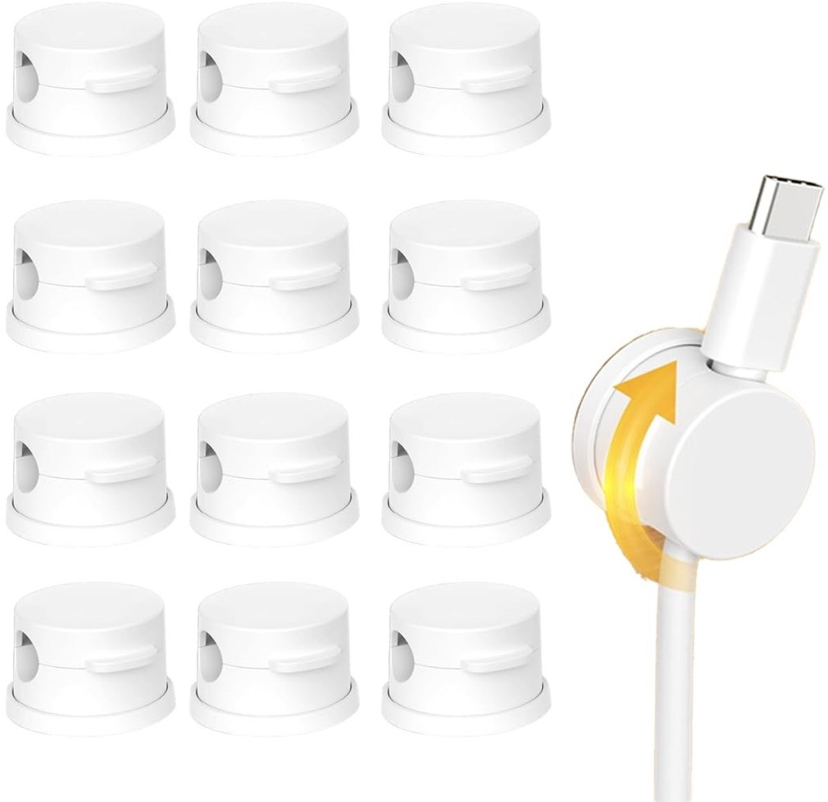 Elzusha - Set van 12 Magnetische Kabelclips voor Organisatie