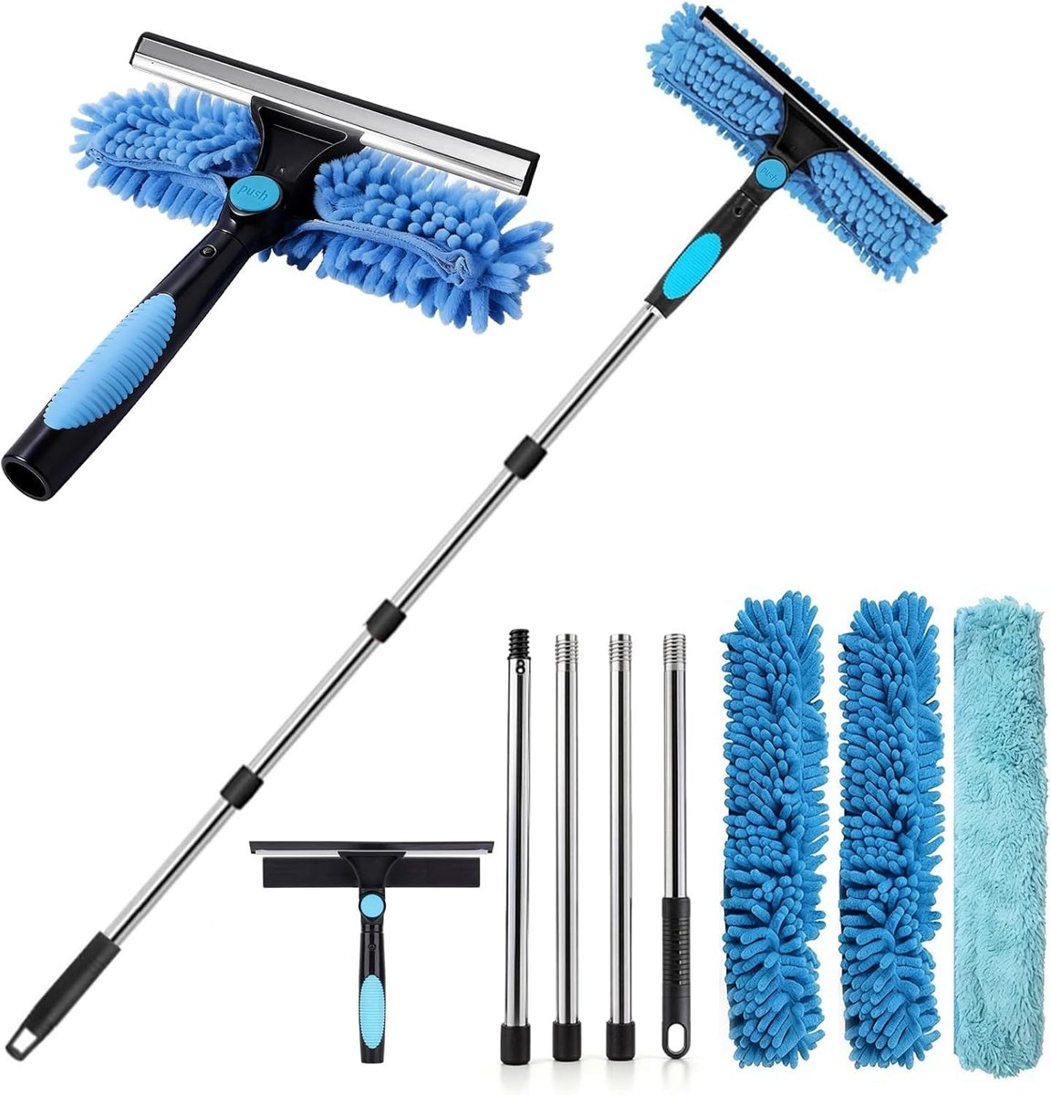 Telescoopsteel Ramenwassen - Geen kleur - 24-180 cm - Uitschuifbaar - Voor Hoge Ramen