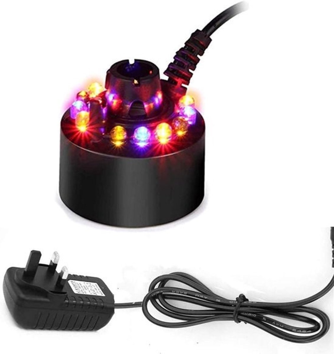 Mini Verstuiver met 12 LED Lampjes voor Binnenshuis Fontein en Luchtbevochtiger