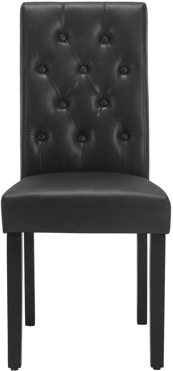 Eetkamerstoel set 2 stuks - Ergonomische rugleuning - Kunstleer, comfortabel en makkelijk schoon - B 44 x D 59 x H 99 cm - Bruin