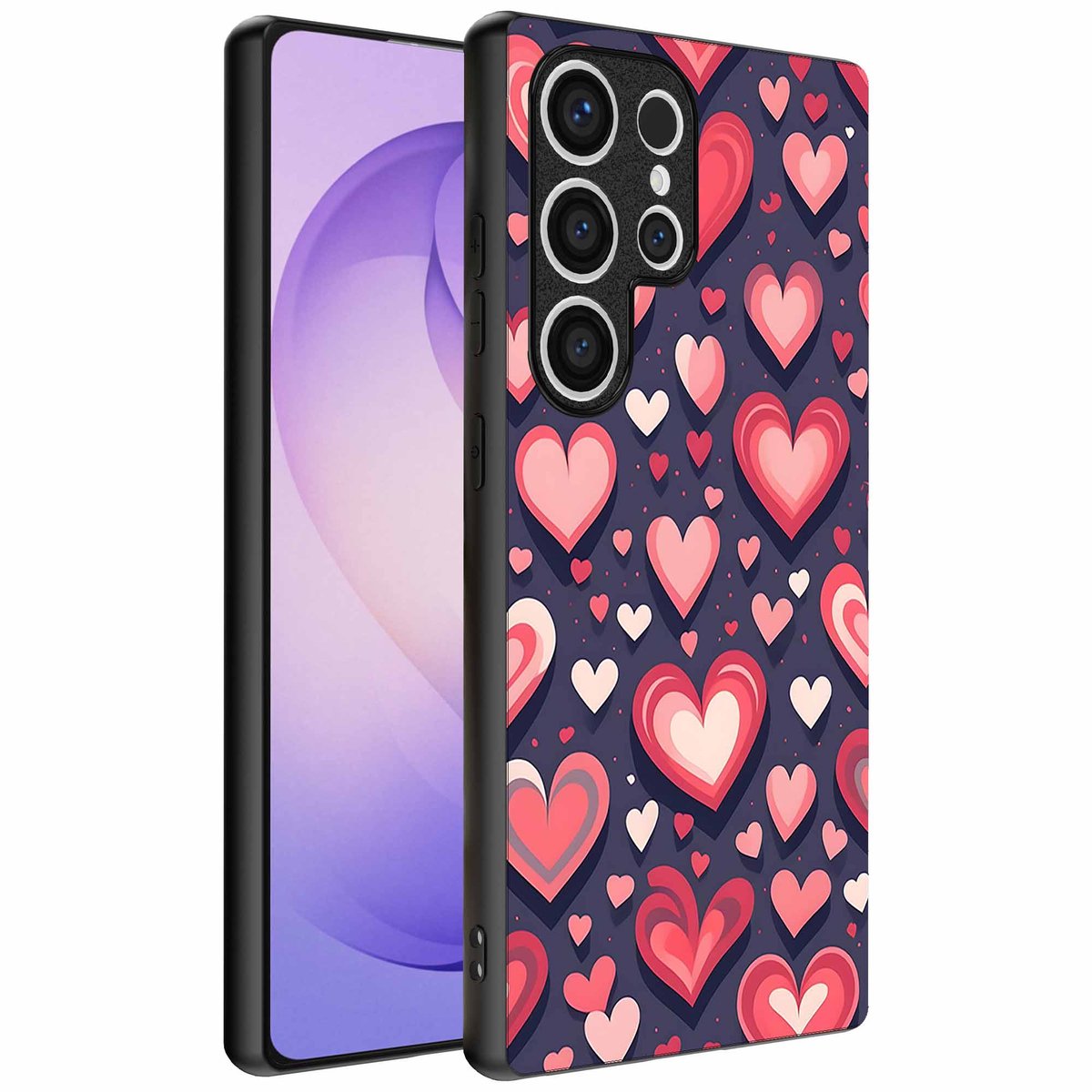 Geschikt voor Samsung Galaxy S26 Ultra Telefoonhoesje met Hartjes Opdruk - TPU Backcover Case With Heart Design - Smartphonica geschikt voor Samsung Galaxy S26 Ultra