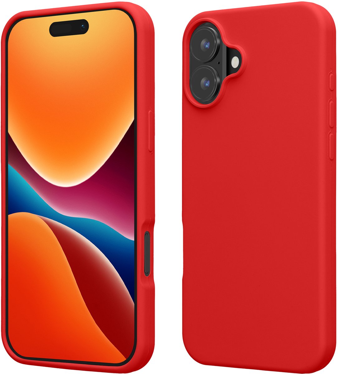kwmobile telefoonhoesje geschikt voor Apple iPhone 16 - Hoesje met siliconen coating - Smartphone case in klassiek rood