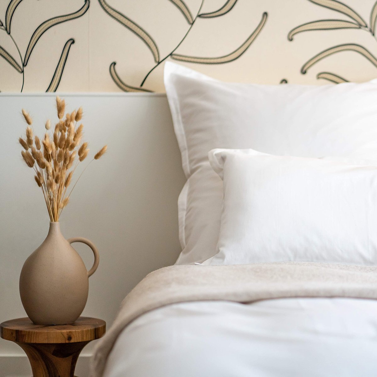 Amqua Mako satijnen beddengoedset 135x200cm + kussensloop 80x80cm, 100% Egyptisch katoen (gecertificeerd), wit - ShopVlot