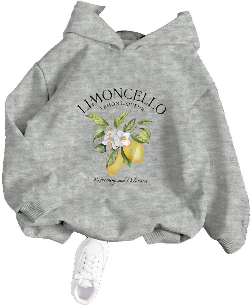 Currero Hoodie Meisjes Warme Hoodie Met Capuchon Comfortabele Sweater Meisje Casual Trui Pullover Meisjestrui Lichtgrijs 5-6 Jaar