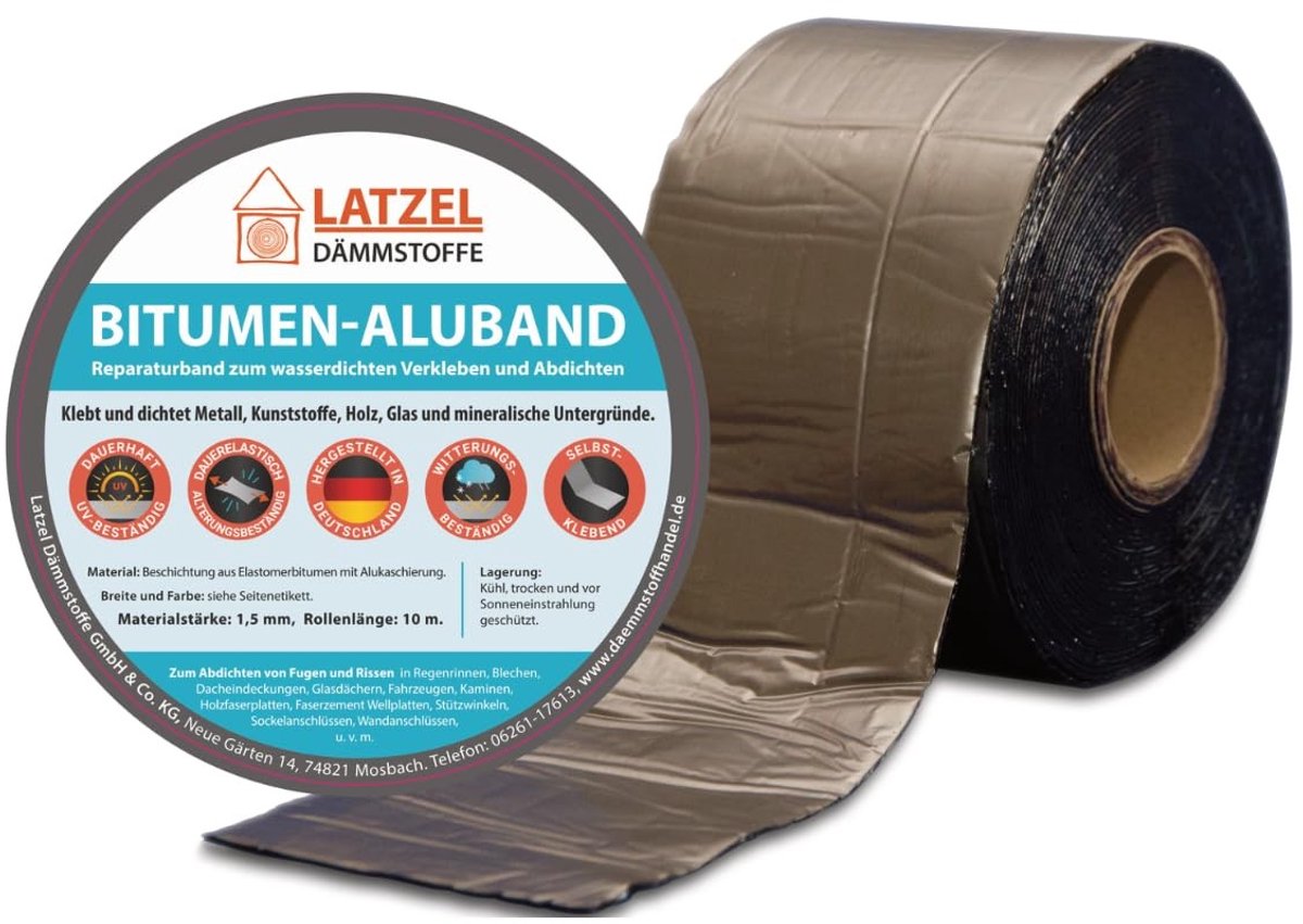 Solidchoice - Bitumen Aluminium Tape 300 mm Rol 10 Meter in Loodkleur