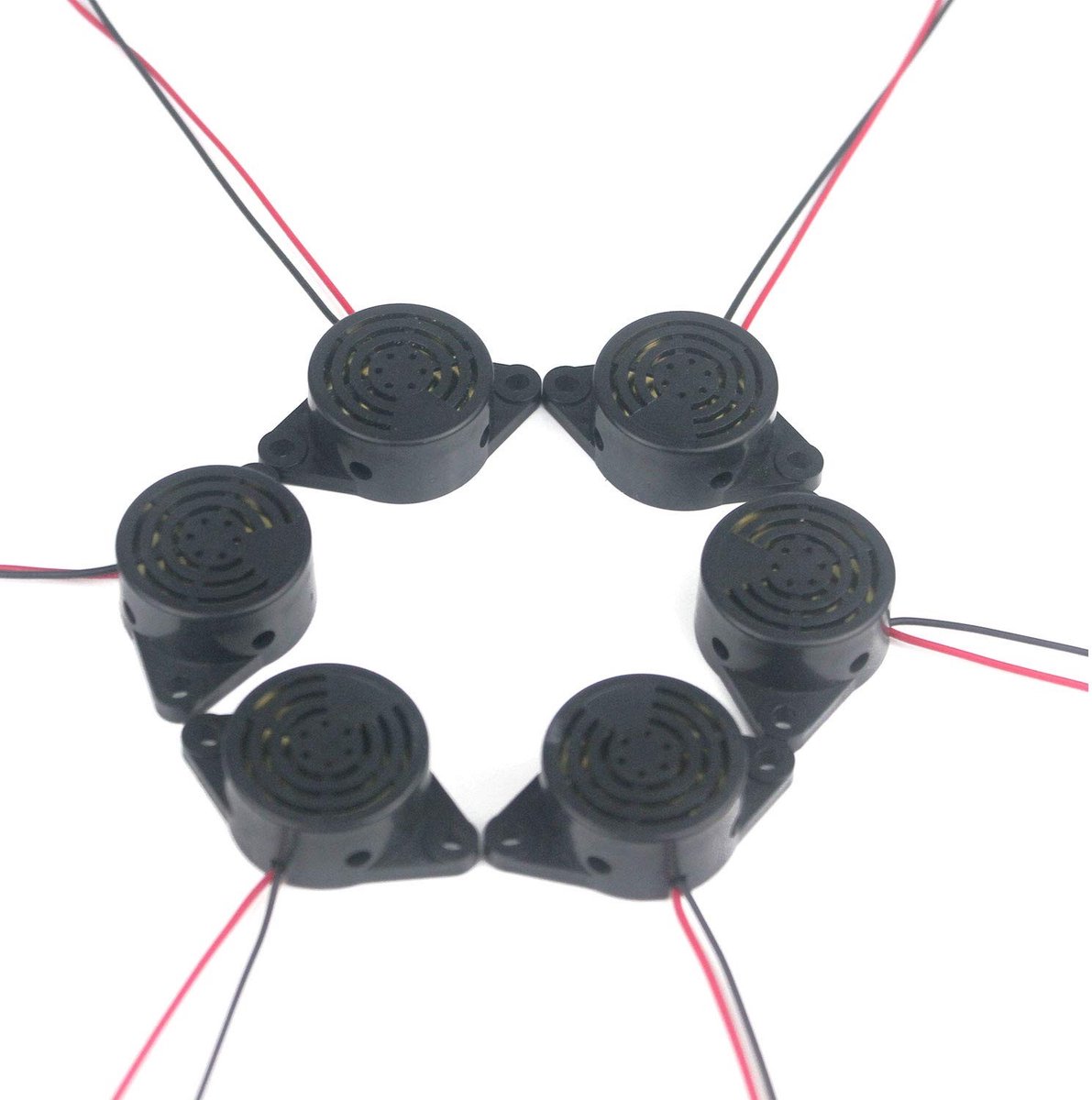 Solidchoice - Set van 6 Elektronische Zoemers - Piëzo Geluid Alarm Buzzer voor DC 3-24V