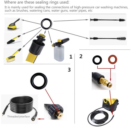 O-ring voor slangpijp reserve O-ring afdichting 2.640-729.0 rubberen hogedrukreiniger voor K2 K4 K5 K6 K7 A — afbeelding 2