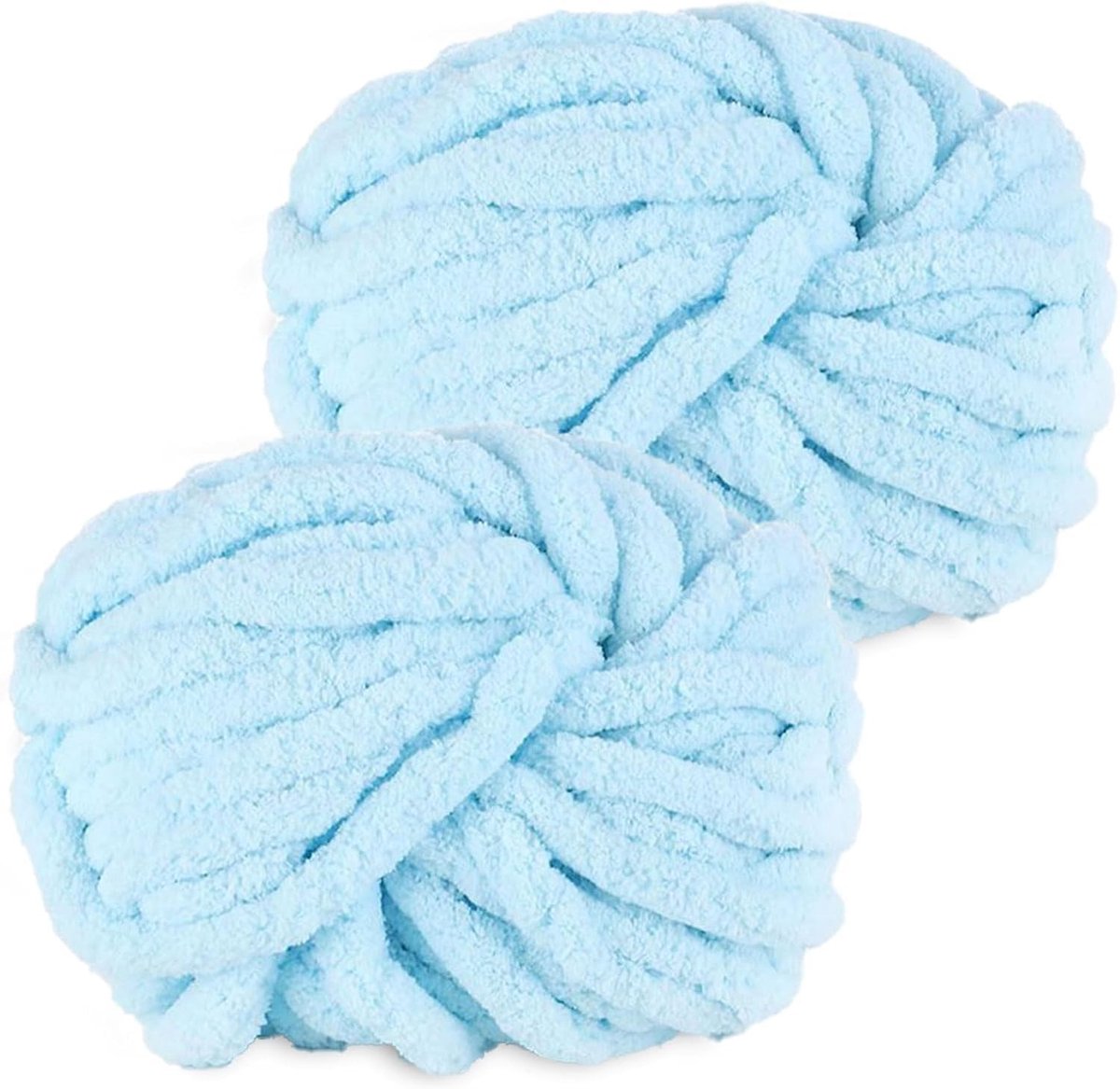 Wol 2 Stuks 500g, Chunky Garens voor Arm Breien en Haken van Dekens, XXL Reuzenwol voor Breien van Sjaals, Mutsen en Huisdiernest - Lichtblauw