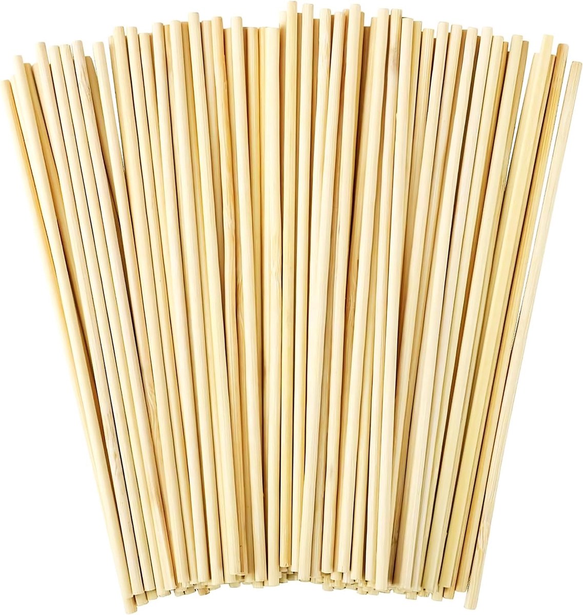 Houten stokjes om te knutselen, ronde suikerspinstaven, 200 stuks, 3 mm x 30 cm, ronde houten stok voor houtbewerking, kunstprojecten, decoraties en doe-het-zelf (3 mm x 30 cm)