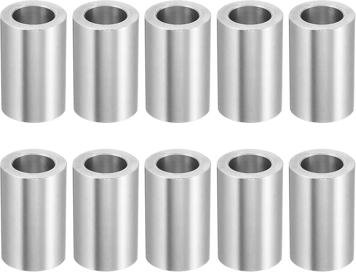 M12 Aluminium Spacers, 10 Stks Metalen Spacer Aluminium 12.7mm ID x 20mm OD x 31.8mm L Aluminium Spacer Schroef Standoff Ronde voor 1/2 "of M12 Schroefbouten