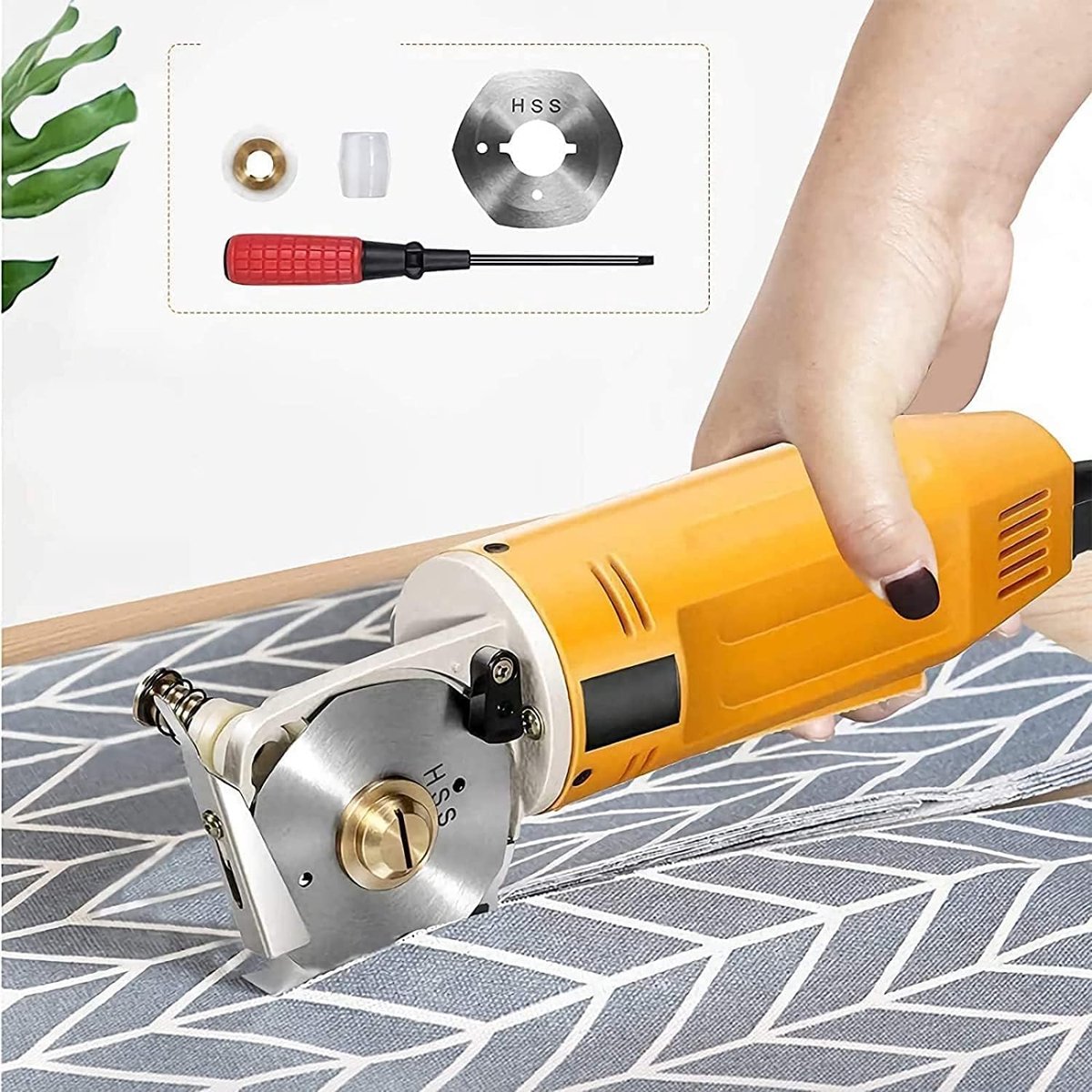 Roterende Stof Snijder Mini Elektrische Stof Cutter 2 "Ronde Handmes en Stof Snijmachine Draagbare Elektrische Stof Cutter Schaar Kleding Schoenen Hoeden Crop