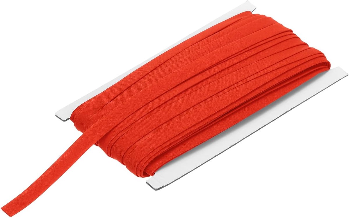 Biaisband, naadband, dubbele vouwband, polyester, continu naaien, accessoires, randband voor naaien, doe-het-zelf, zomen, quilten, handwerk (rood, 25 yards)