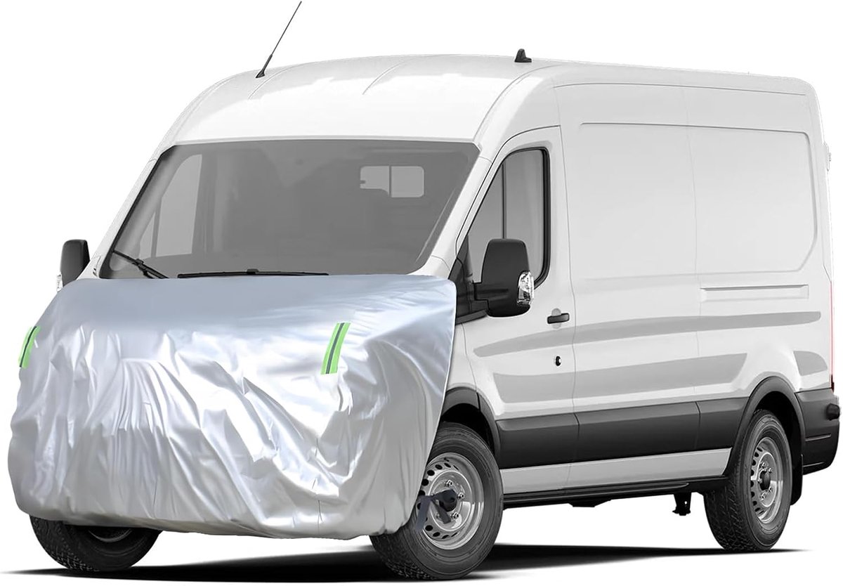 autohoes voor de winter, motorkapafdekking voor bestelwagens, compatibel met Ford Transit Mercedes Sprinter FIAT Ducato Renault Master, verdikte halve garage dekzeil