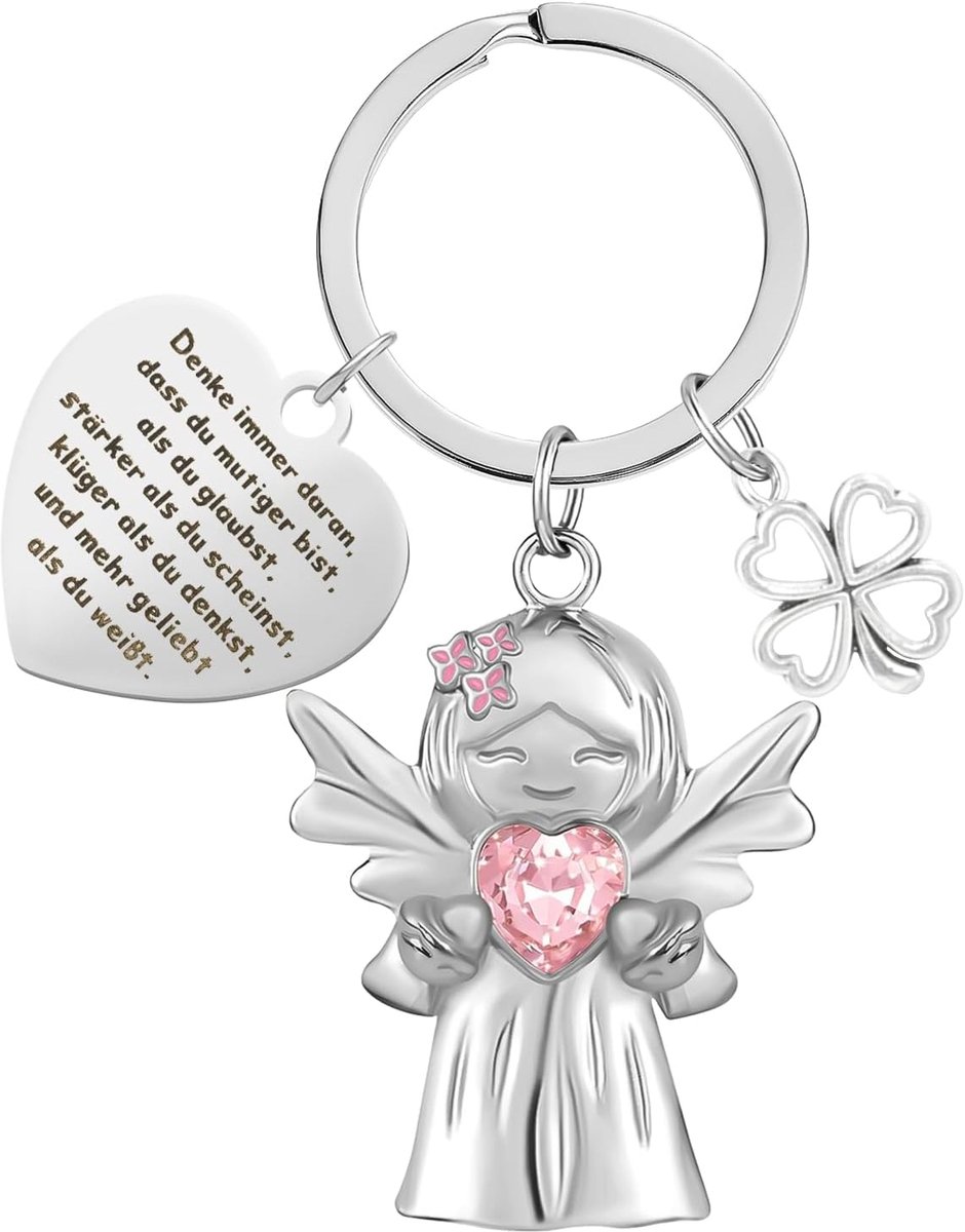 Sleutelhanger met Hart, Inspirerende Geschenken voor Vrouwen en Mannen, Gelukssymbool voor Verjaardag, Kerstmis, Partner, Moeder, Vader (Stijl 3)