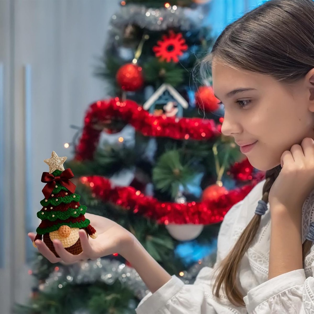 Kersthaakset, doe-het-zelf kerstkabouters, haakstarterset, dwergen, haakset, kerstkabouter, boomdwerg, haakset voor volwassenen en beginners, kerstdecoratie