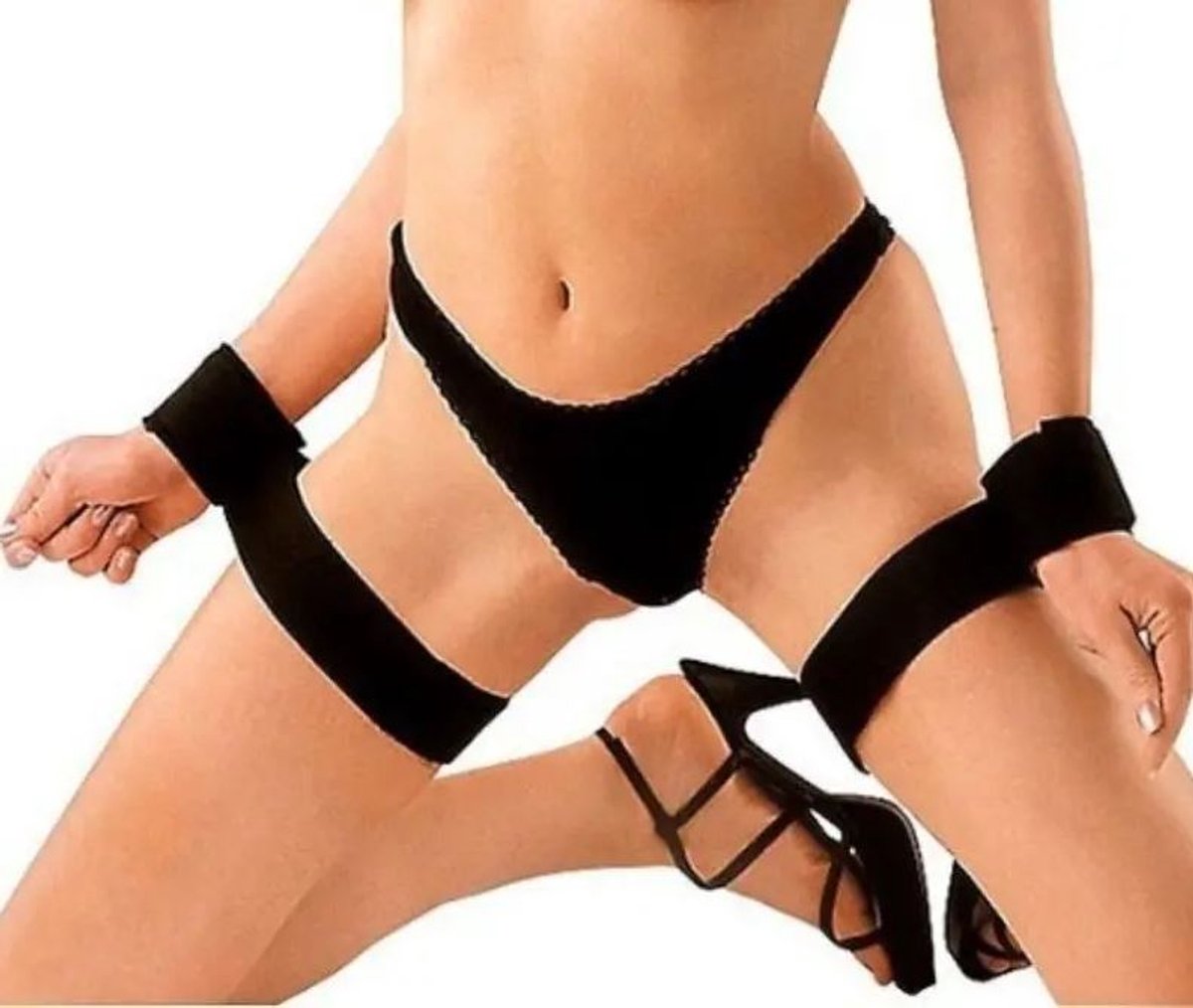 Handboeien - Enkelboeien - Bondage set - Vastbinden - BDSM - Erotiek - Rollenspel - Seksspeeltje - Nylon - Zwart - Jonyx
