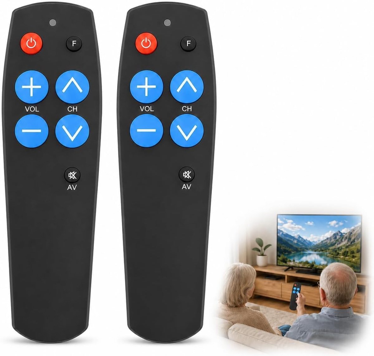Afstandsbediening voor ouderen - 7 grote toetsen - eenvoudige bediening - ideaal voor tv en settopbox - SnelShoppen