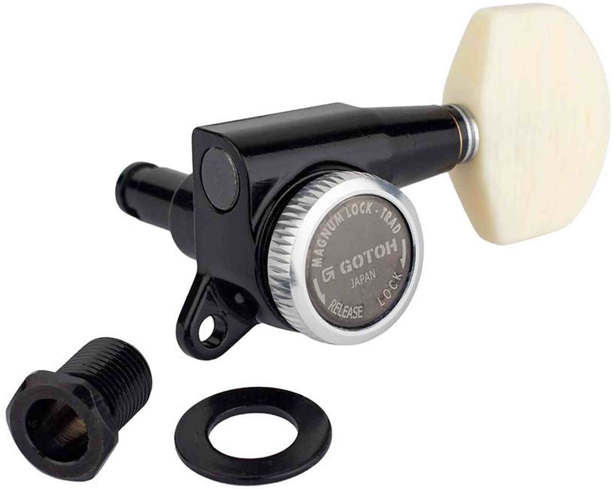 Gotoh GTH14156 SG381 stemmechanieken met Magnum Lock Trad and M01 knoppen, 3L3R, zwart