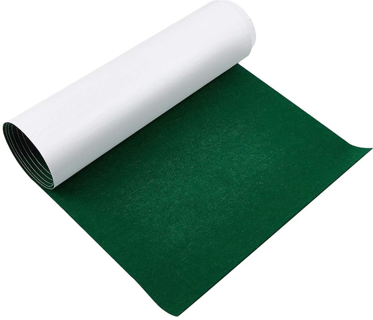Zelfklevende viltmat, 40 x 220 cm, viltstof, zelfklevend, voor box, onderzetter, lademat, auto, fotolijst, stoelpoten, tafelpoten, groen, 2 mm dik