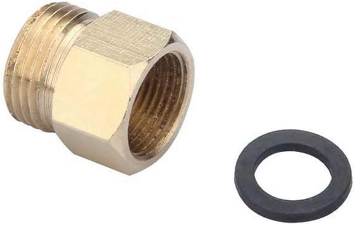 Messing Adapter, Douche Slang Fitting Converter, Europese Slang Verbinder naar Amerikaanse Watertoevoer Adapter (US Vrouwelijk 9/16 x EU Mannelijk G3/8)