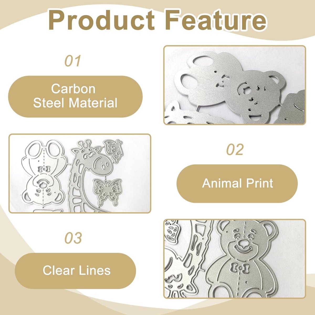 Stansmallen Set Voor Kaarten Maken En Scrapbooking Metaal | Metalen Stansvormen Met Dierenmotieven Voor Creatieve Kaarten, Scrapbooking En Papier Hobby