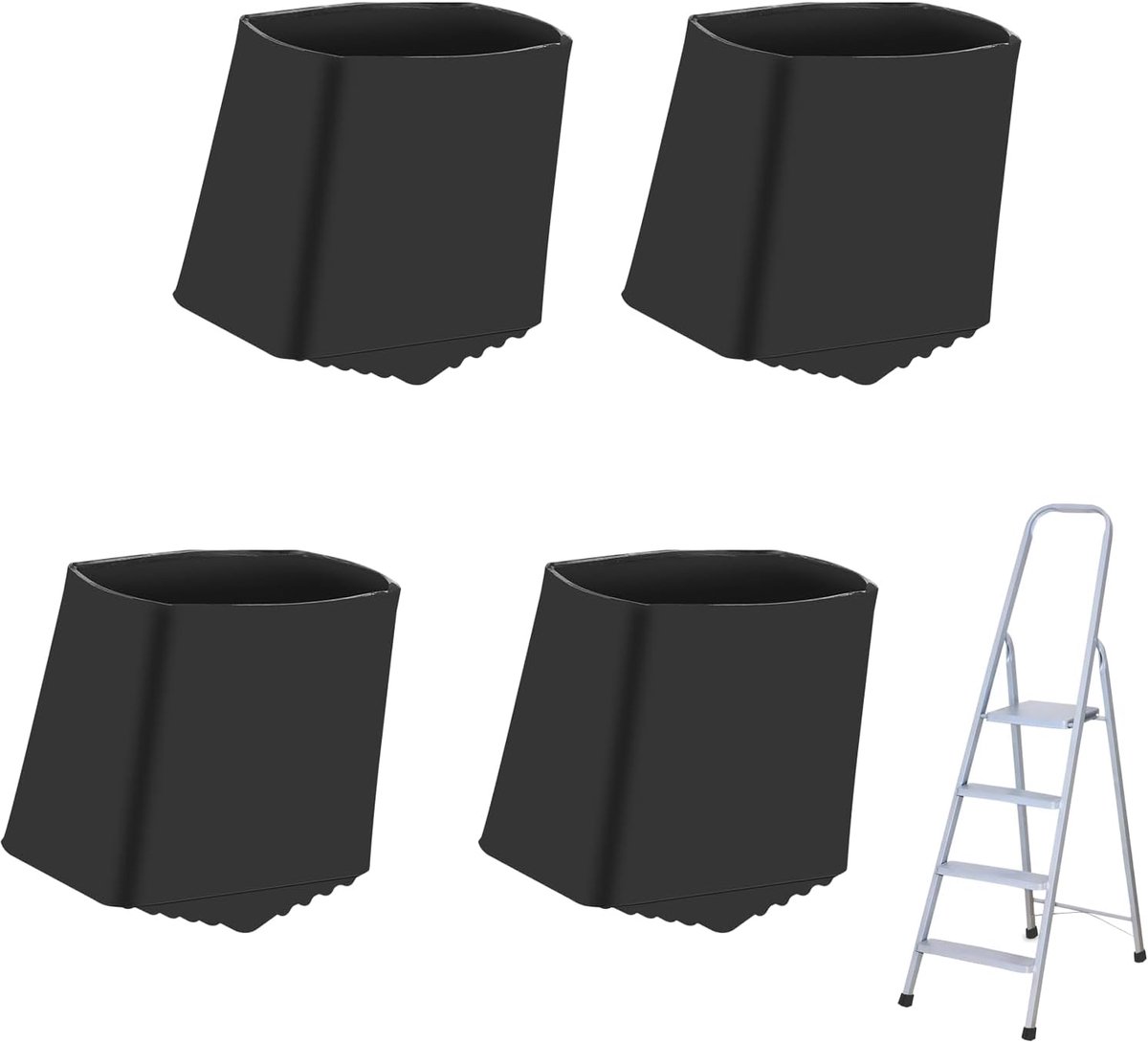 4 stuks ladderpoten, reservepoten voor ladders, voetkappen voor ladders, geschikt voor vierkante buisladders van 2 x 4 cm, geschikt voor machinebouw, thuis klimmen en mensen die je nodig hebt