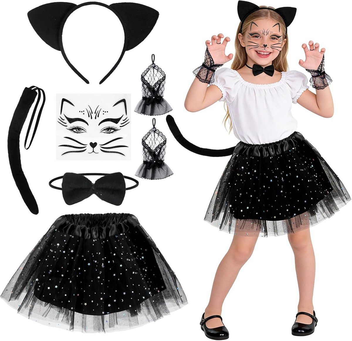 Kikkerkostuum voor volwassenen, kikkerkoning, kostuum voor dames en heren, kikkeroren, haarband, handschoenen, sjaal, carnavalskostuum, kikkerkoning, accessoires voor carnaval, themafeest