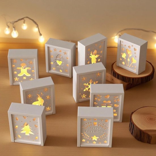 gietvormen voor Pasen, 10 stuks geschenkdoos, siliconen mal voor Pasen met 20 ledballonlampen, gietvorm voor Pasen met eland, boom, ster, gips om te gieten, siliconen, Valentijnsdag — afbeelding 5