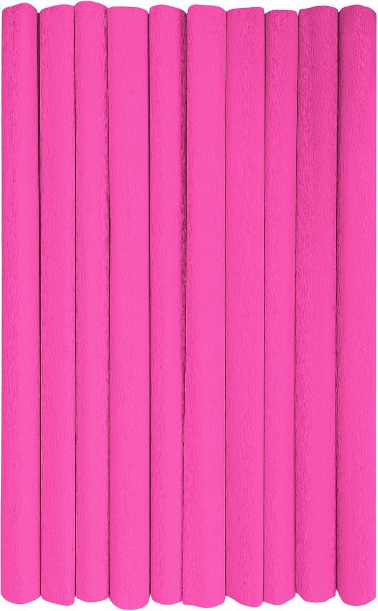 Crêpepapier Rollen voor Kinderen DIY en Decoraties - Pakket van 10 rollen (50 cm x 200 cm, 28 g/m2) - 11 lichtroze