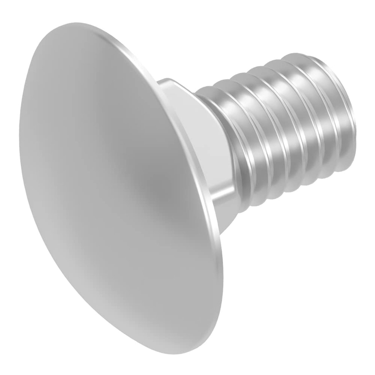 Slotschroef M12 x 25 mm, roestvrij staal V2A VA A2, DIN 603 / ISO 8677, platte ronde kop met vierkante aanzet, volledige schroefdraad, 20 stuks