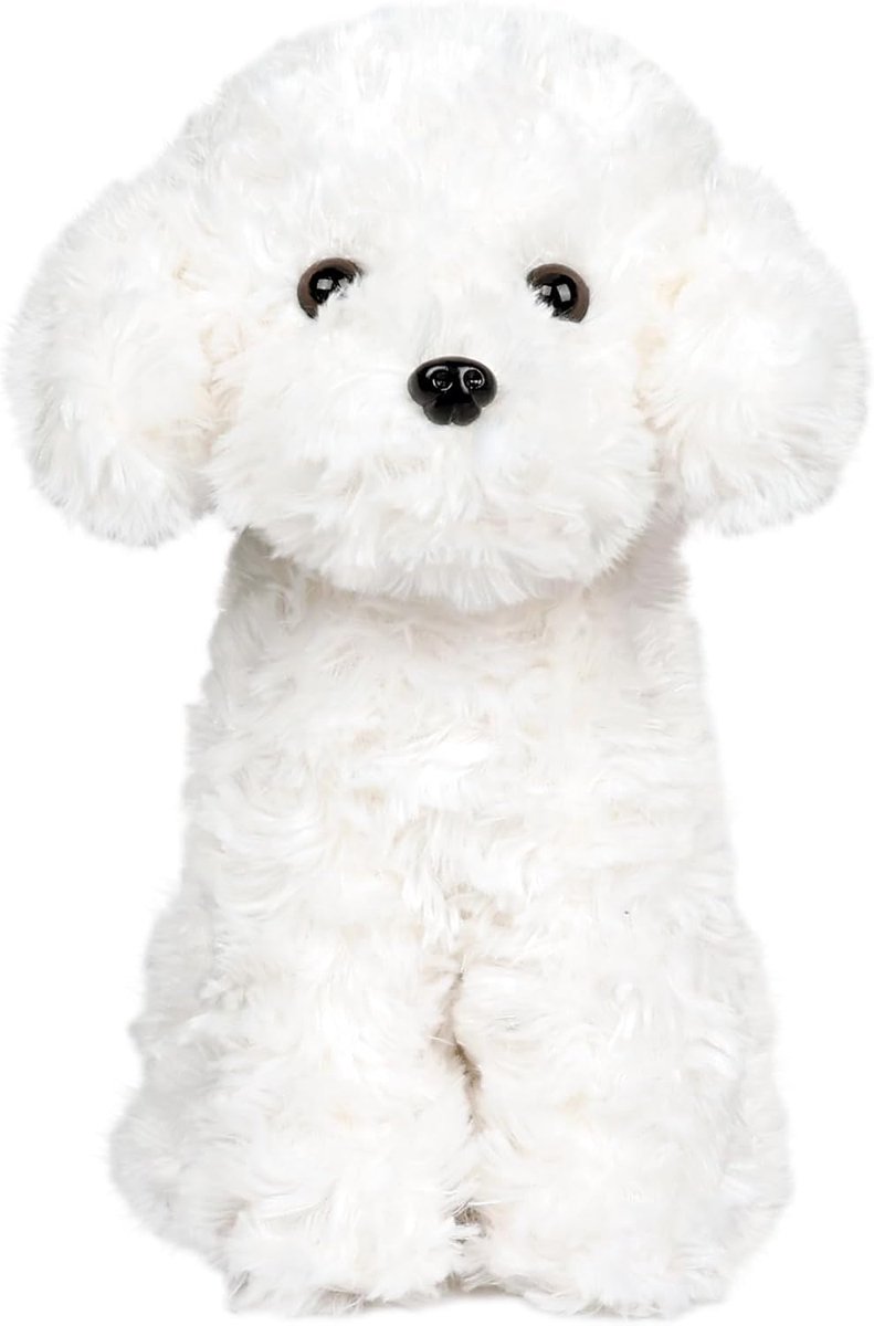 Witte Toy Poedel Gevulde Dier Hond Puppy | Bichon Frise Maltese Maltipoo witte labradoodle pluche speelgoed, voor kinderen en baby's, 32 cm