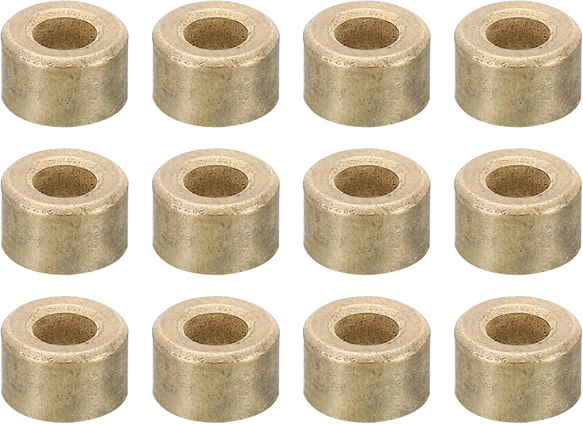 M4 messing afstandhouders, 12 stuks metalen afstandhouder messing 4 mm ID x 8 mm OD x 5 mm L messing afstandhouders schroef afstandhouder voor 5/32 inch of M4 schroef