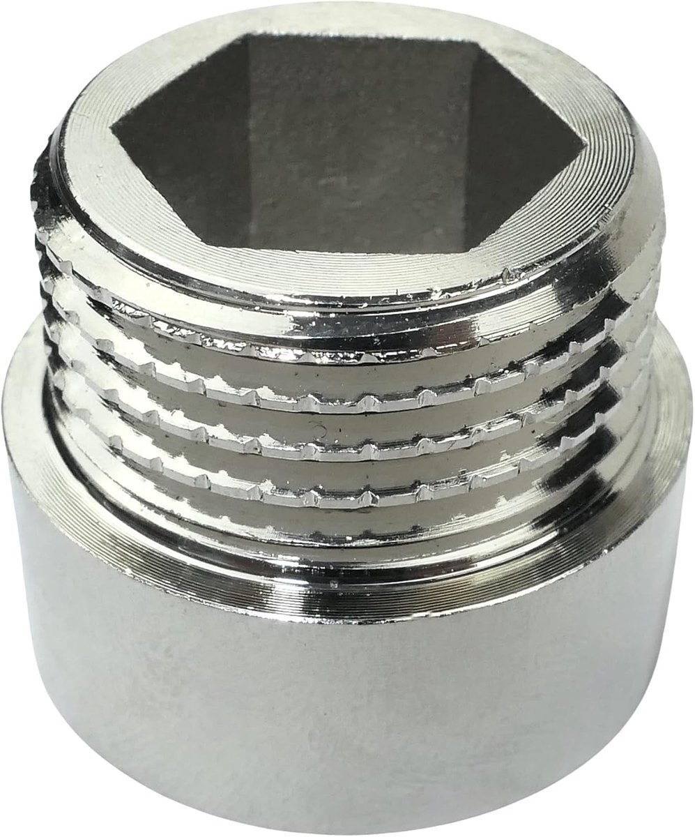 - C58988 - Rechte opschroefbare verbindingsconnectorverlenging - 1/2" buiten-/binnendraad - lengte 10 mm - in verchroomd metaal