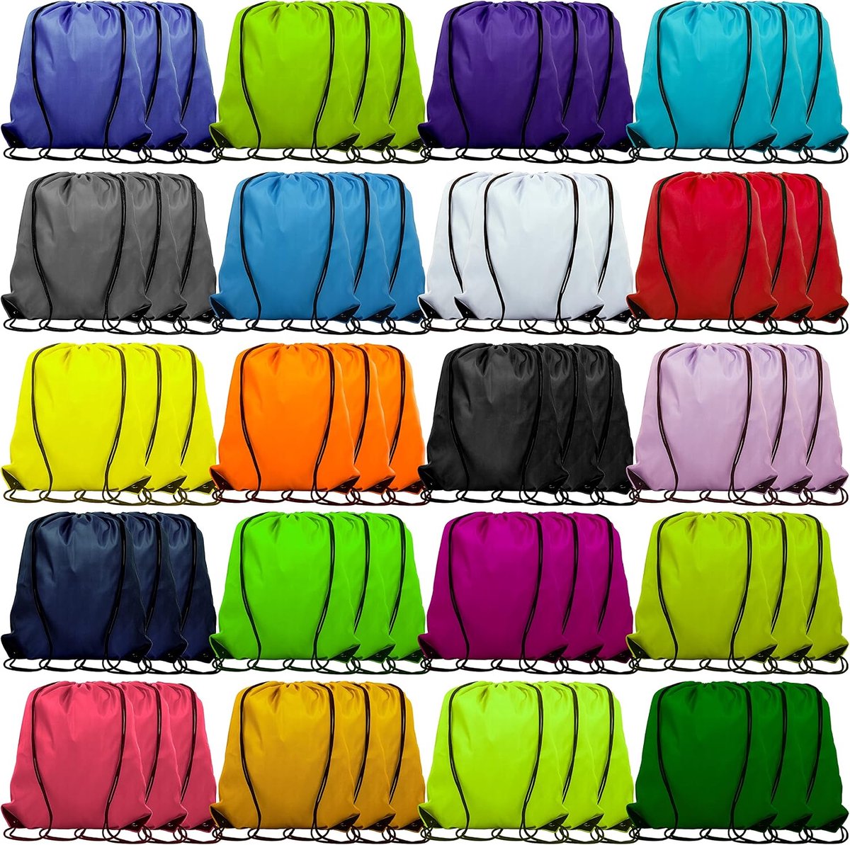 60 kleuren trekkoord tassen, 60 Kleuren, Trekkoord