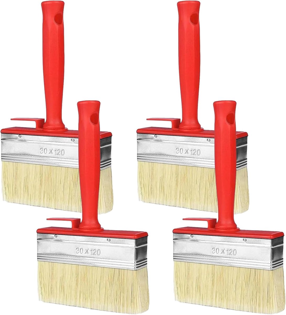 2 Stuks Wandkwast 30mm X 120 mm Kwast Met Kunststof Handvat Brede Schilderborstel Voor Muur Vlakborstel Schilderkwast Glazuurkwast Voor Verf, Coating, Muur, Meubels, Omheining, Hout Schilderen