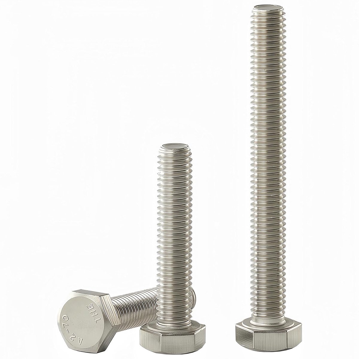 Zeskantschroef, M8x1,25 Schroef, Buitenzeshoek Machinenschroeven, RVS 304 (A2-70), DIN 933, Blanke Afwerking, Volledig Schroefdraad, 10 stuks