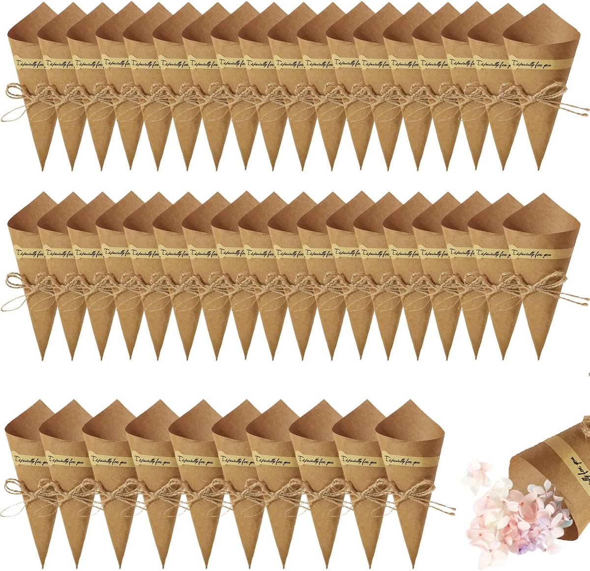 Confetti Zakjes, Retro Kraftpapier, met Stickers en Touw, voor Snoep Bloem Borden en Confetti(Kraftpapier)