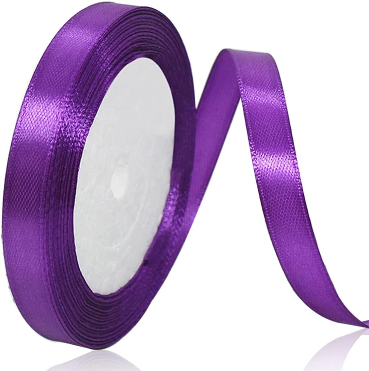 lint, 10 mm x 22 meter, paars, effen kleur, stof, voor inpakken, knutselen, ballons, naaiprojecten, lintjes, bruidsboeketten, bruiloftscadeaus
