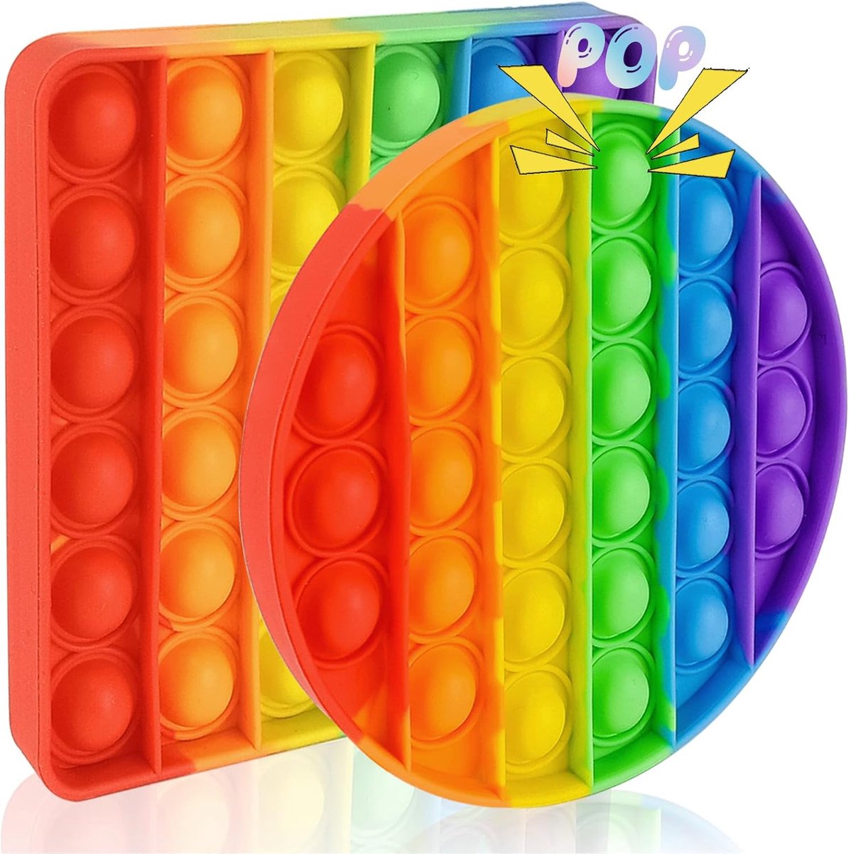 2 Stuks Push And Pop Bubble Siliconen Sensorisch Pop On It | Anti-Stress-Verminderend Speelgoed Vermindering Angst Autisme Speelgoed Voor Kinderen En Volwassenen