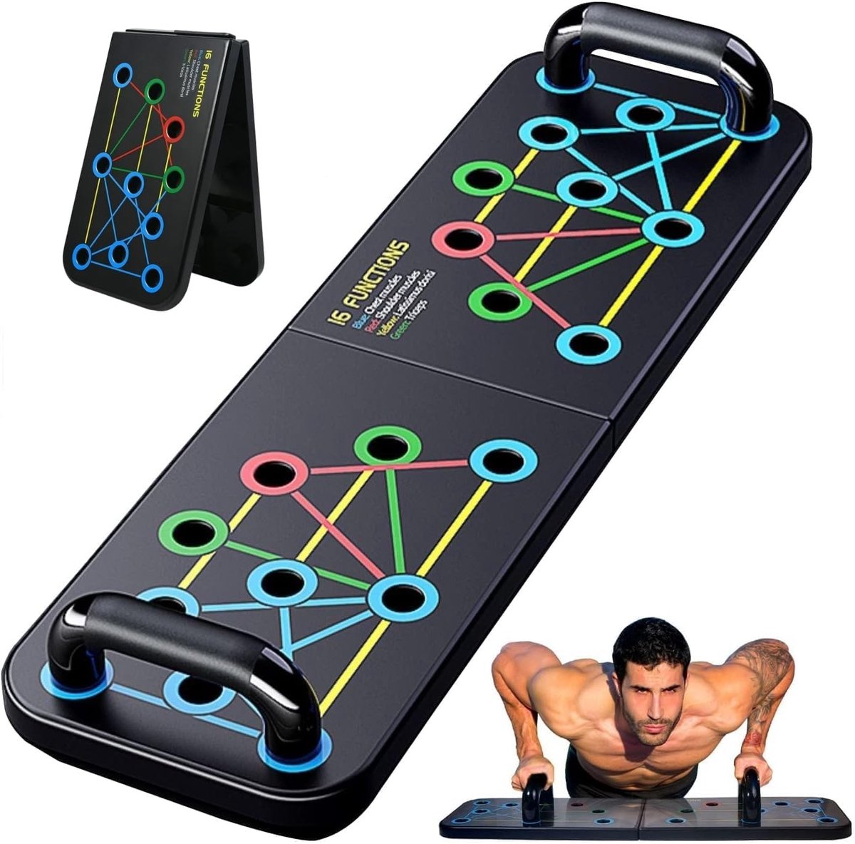 Push-up Handles Push-up Board, opvouwbare draagbare push-up standaard, multifunctioneel fitnessrek voor een complete lichaamstraining en effectieve push-ups