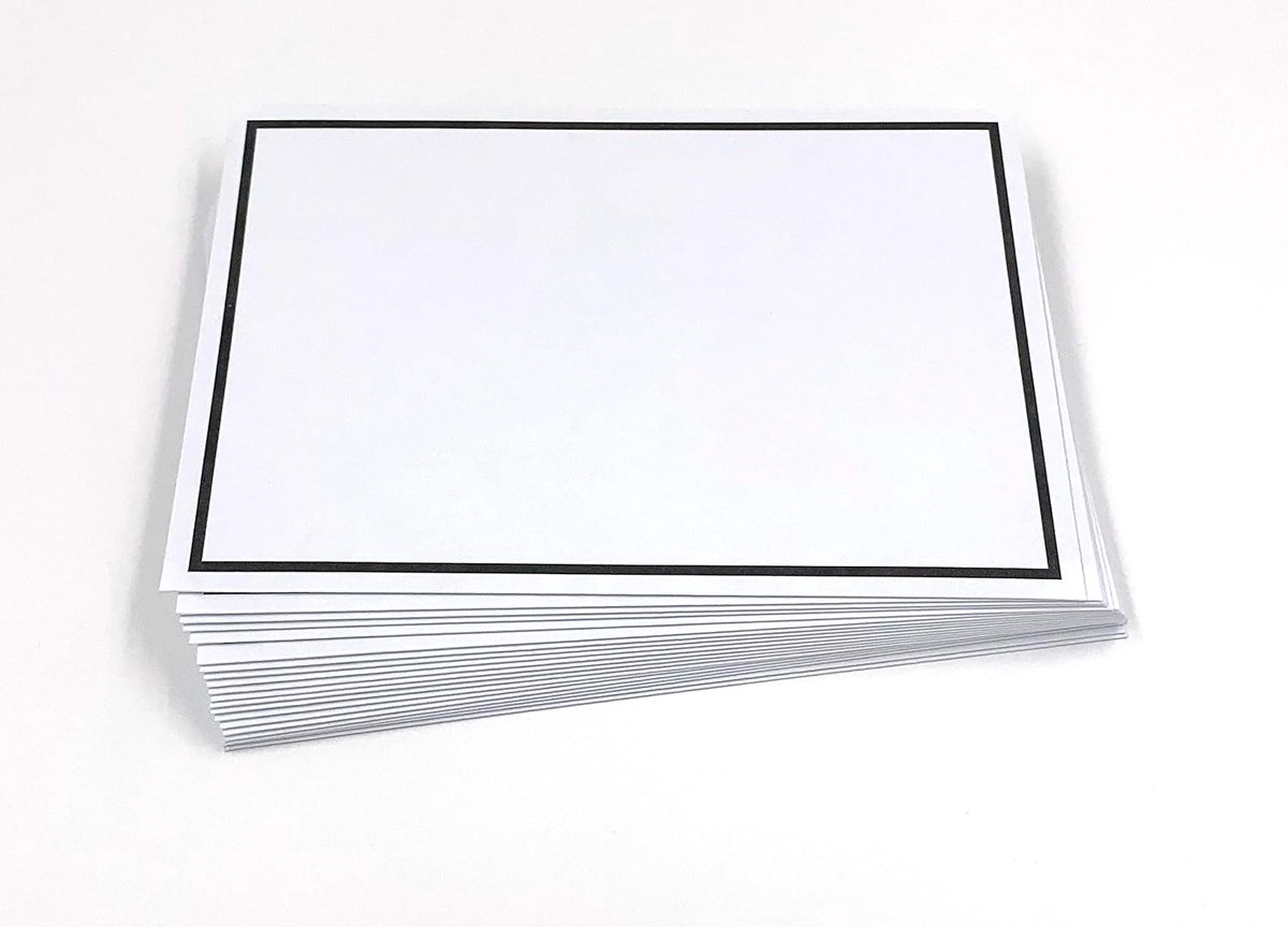 25 rouwenveloppen met zwart frame, C6 = 162 x 114 mm, zwarte zijden voering
