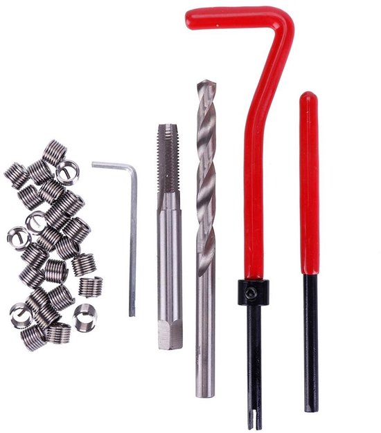 30 stuks M6 metrische schroefdraad-reparatie-inzetstukken, spoel, helicoil voor auto-reparatieset — afbeelding 4
